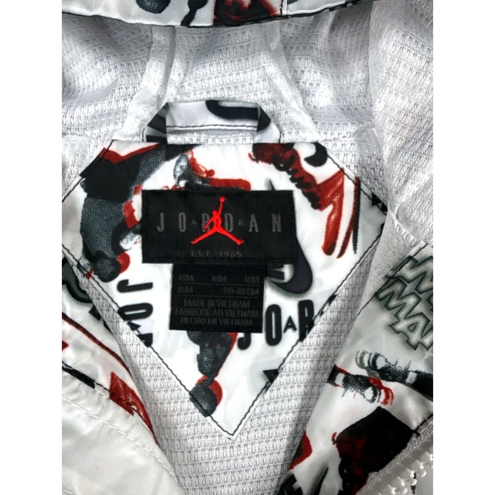 Jordan Jumpman Toddler 18 Month Windbreaker Jacket Black White Red NWT